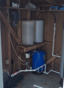 Chlorinator pump and alum injection pump
